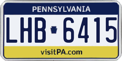 PA license plate LHB6415