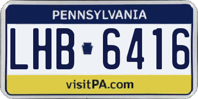PA license plate LHB6416