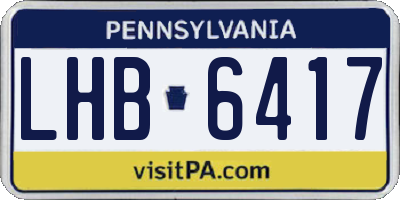 PA license plate LHB6417