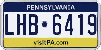 PA license plate LHB6419