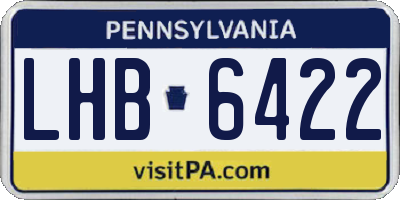 PA license plate LHB6422