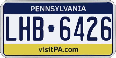 PA license plate LHB6426