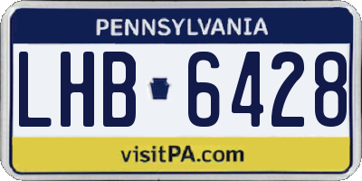 PA license plate LHB6428