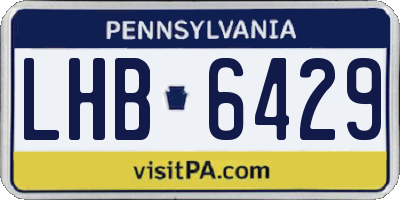 PA license plate LHB6429