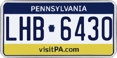 PA license plate LHB6430