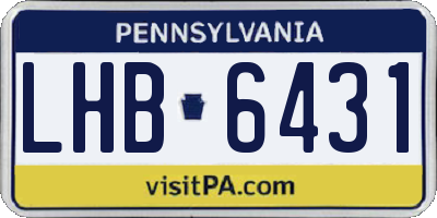 PA license plate LHB6431