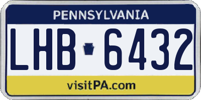 PA license plate LHB6432