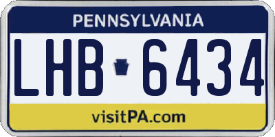 PA license plate LHB6434
