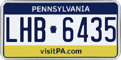 PA license plate LHB6435