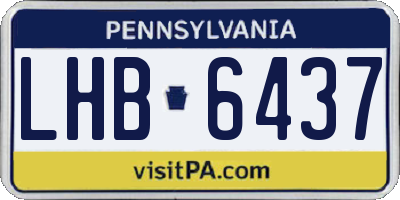 PA license plate LHB6437
