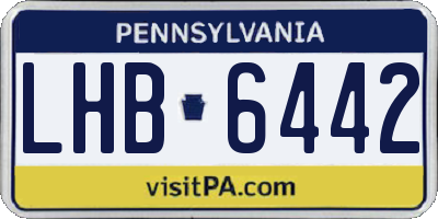 PA license plate LHB6442