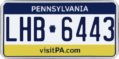 PA license plate LHB6443