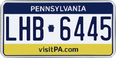 PA license plate LHB6445
