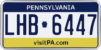 PA license plate LHB6447