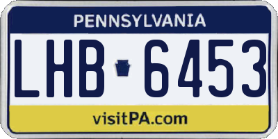 PA license plate LHB6453