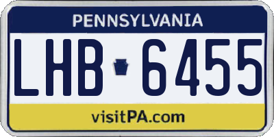 PA license plate LHB6455