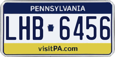 PA license plate LHB6456