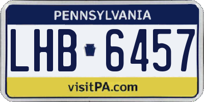 PA license plate LHB6457
