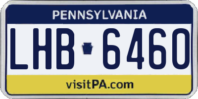 PA license plate LHB6460