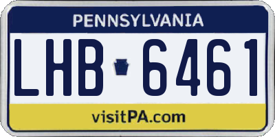 PA license plate LHB6461