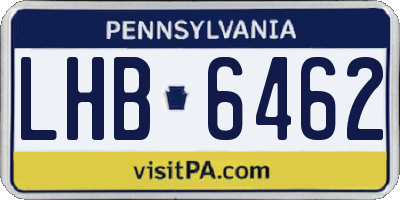 PA license plate LHB6462