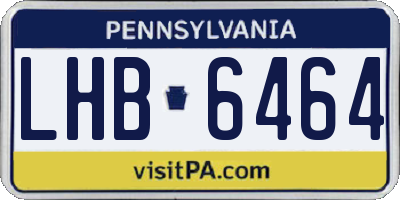 PA license plate LHB6464