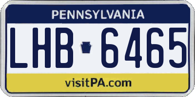 PA license plate LHB6465