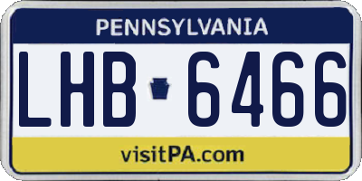 PA license plate LHB6466