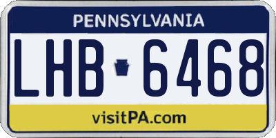 PA license plate LHB6468