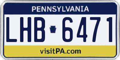 PA license plate LHB6471