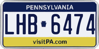 PA license plate LHB6474
