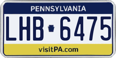 PA license plate LHB6475