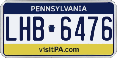 PA license plate LHB6476