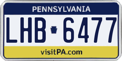 PA license plate LHB6477