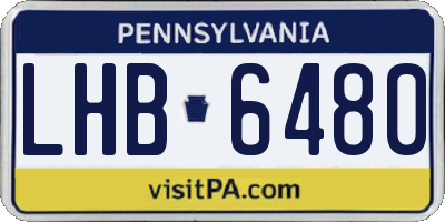 PA license plate LHB6480