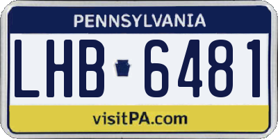 PA license plate LHB6481