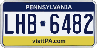 PA license plate LHB6482