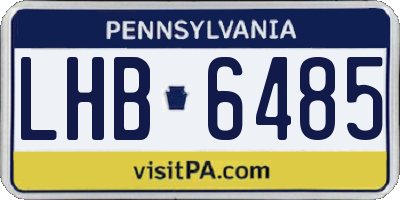 PA license plate LHB6485