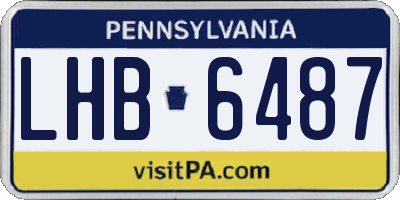 PA license plate LHB6487