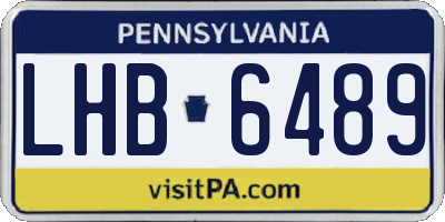 PA license plate LHB6489