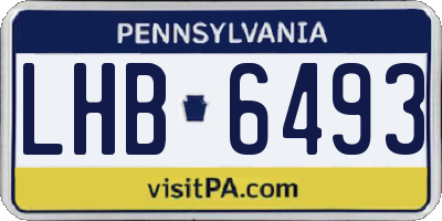 PA license plate LHB6493