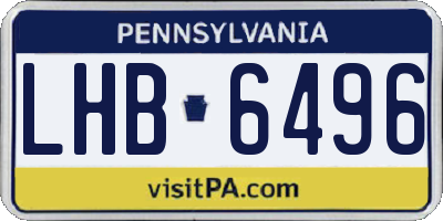PA license plate LHB6496