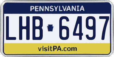 PA license plate LHB6497