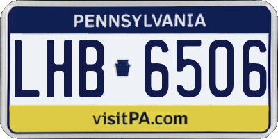 PA license plate LHB6506