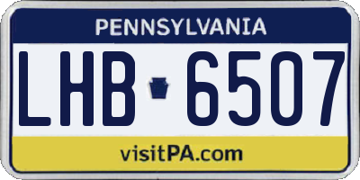 PA license plate LHB6507