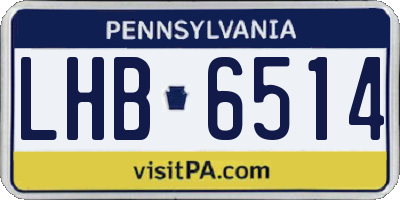 PA license plate LHB6514