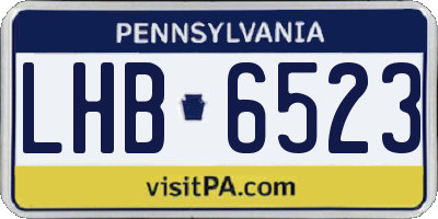 PA license plate LHB6523