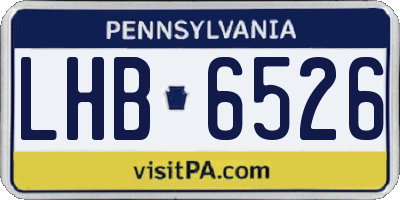 PA license plate LHB6526