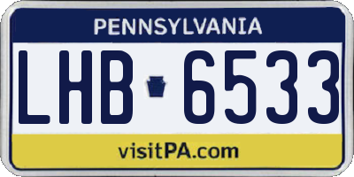 PA license plate LHB6533