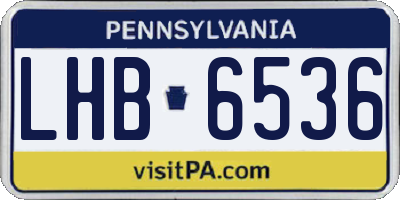 PA license plate LHB6536